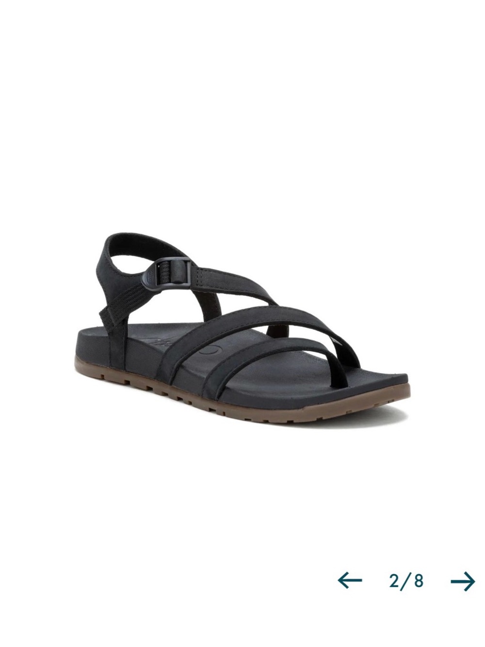 NEW Chaco Lowdown Strappy Sandal - Black leather 10